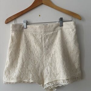 Kimchi Blue White High Waist Lace Shorts